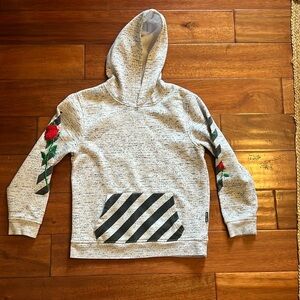 Brooklyn cloth rose embroidered hoodie Kid's Size Medium